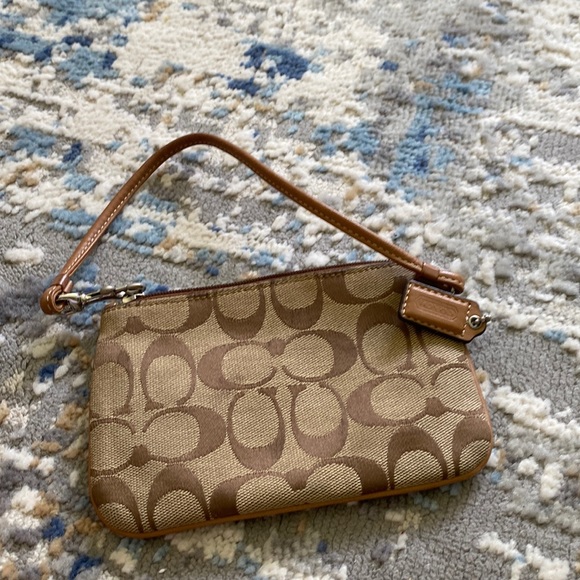 Coach Tan and Brown Wristlet - Picture 2 of 6